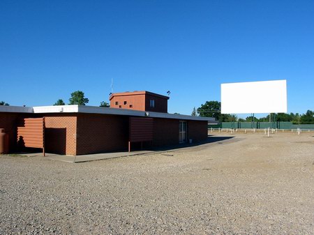 US-23 Drive-In Theater - Snack Bar And Screen - Photo From Water Winter Wonderland